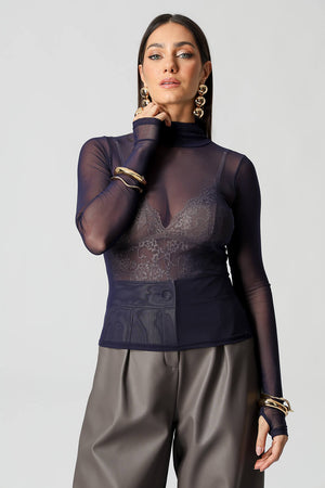 Blusa Tule Com Abertura Para Polegar