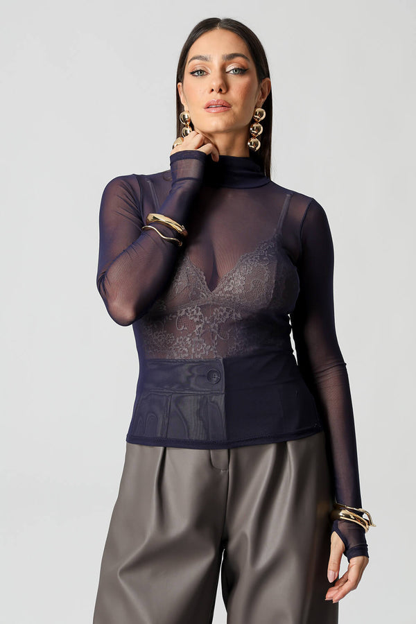 Blusa Tule Com Abertura Para Polegar