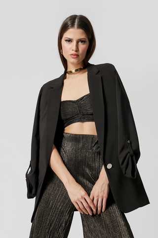 Top bandeau plisado - NEGRO