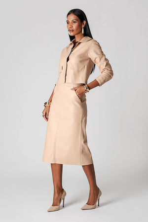 Jaqueta Minimal Em Couro Sintético