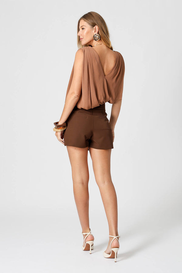 Blusa Chiffon com Decote Transpassado
