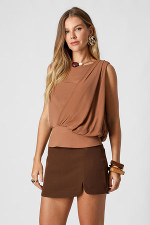 Blusa Chiffon com Decote Transpassado