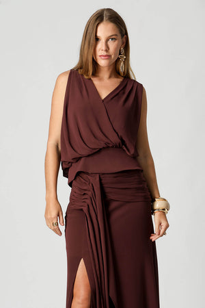 Blusa Chiffon com Decote Transpassado