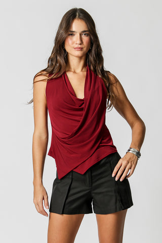 Blusa Decote Degagê Transpassada - VINHO ESC