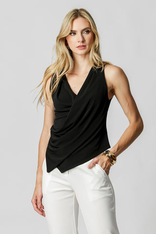 Blusa Decote Degagê Transpassada - PRETO
