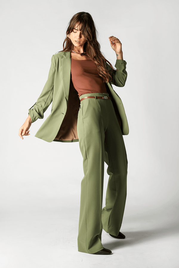 Calça Alfaiataria Reta Com Cinto