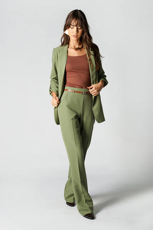 Calça Alfaiataria Reta Com Cinto