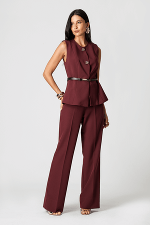 Calça Alfaiataria Reta Com Cinto