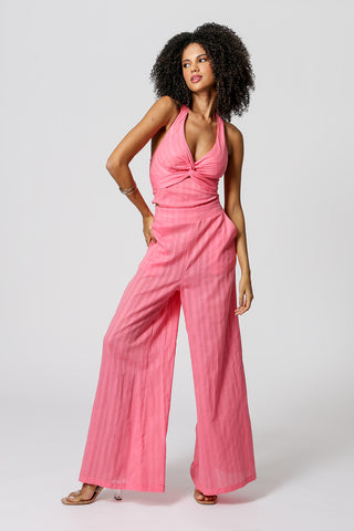 Top halter de voile de algodón - ROSA CLARO