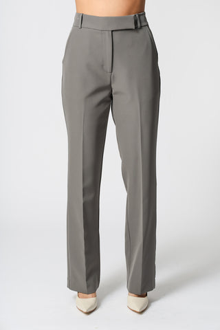 Calça Reta Cós Minimalista - CHUMBO