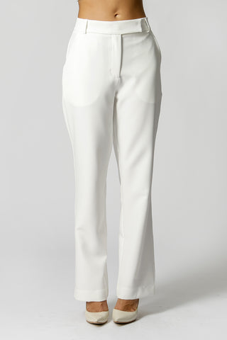 Calça Reta Cós Minimalista - OFF WHITE