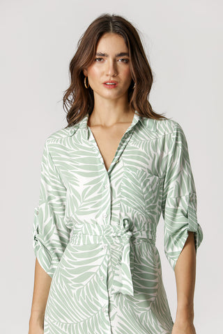 Chemise Com Faixa Na Cintura - VERDE 90137