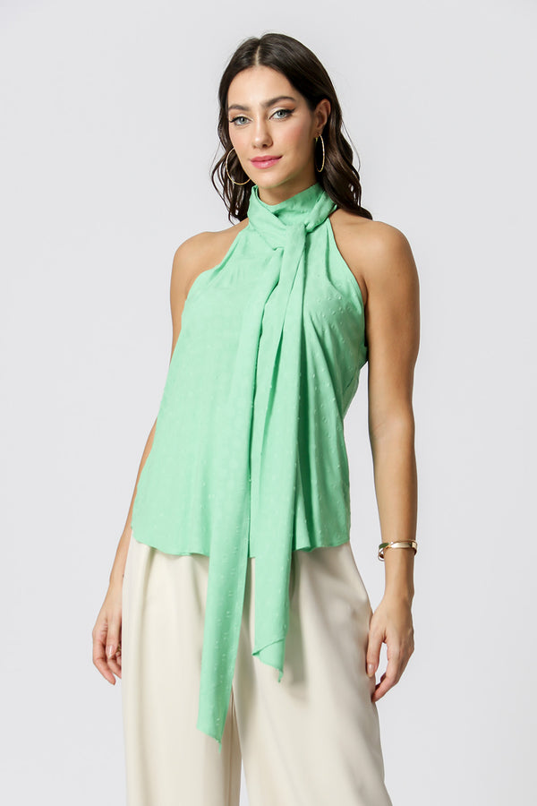 Blusa Com Amarração Na Gola