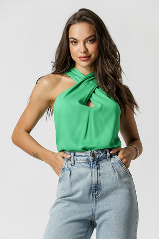 Blusa Cruzada No Decote - BANDEIRA