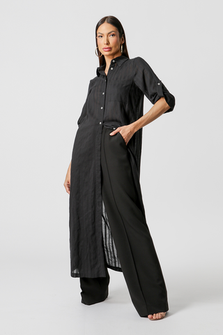 Chemise Com Faixa Na Cintura - PRETO