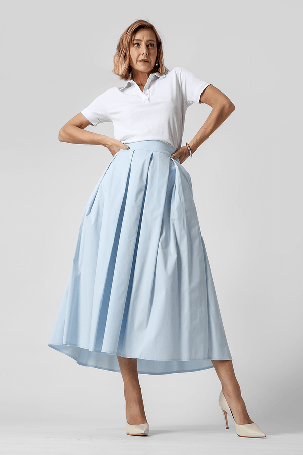 Saia Ampla Com Pregas