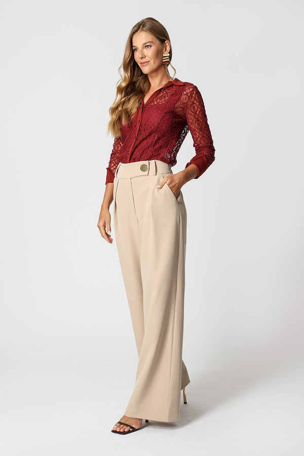 Camisa de Renda Transparente