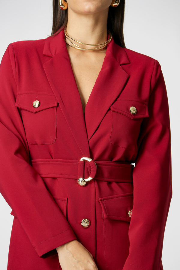 Blazer Com Bolsos E Botões Dourados