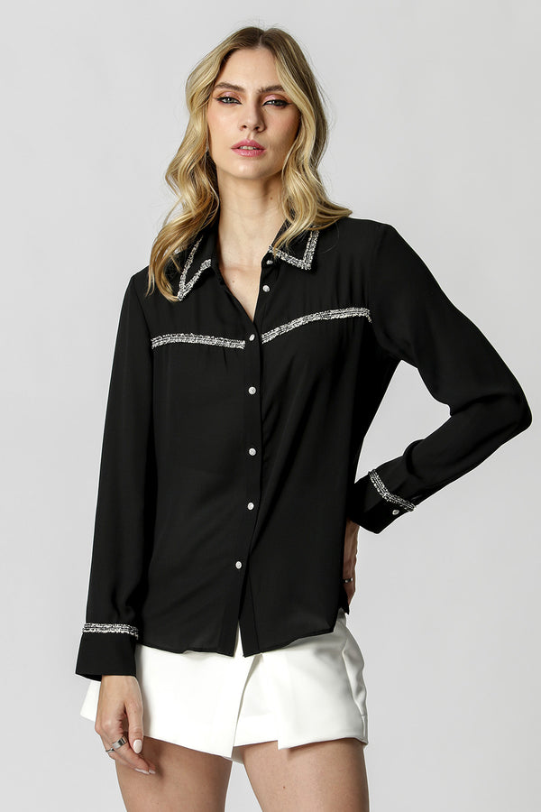 Camisa Com Detalhe Em Brilho