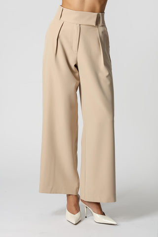 Calça Pantalona Cós Minimalista - AREIA