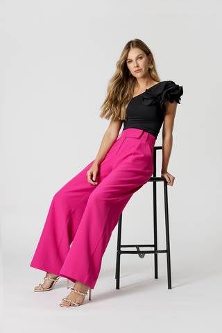 Calça Pantalona Cós Minimalista - MAGENTA