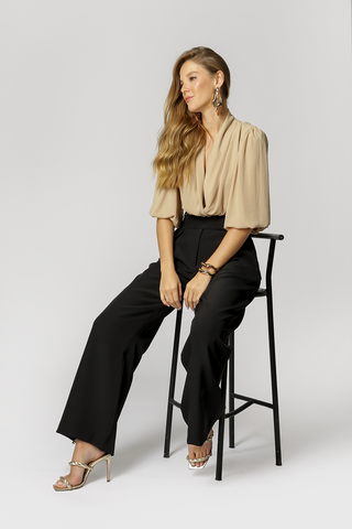 Calça Pantalona Cós Minimalista - PRETO 1