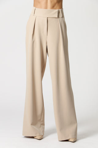 Calça Pantalona Cós Minimalista - AREIA