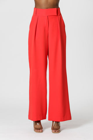 Pantalones minimalistas de pierna ancha - MELANCIA