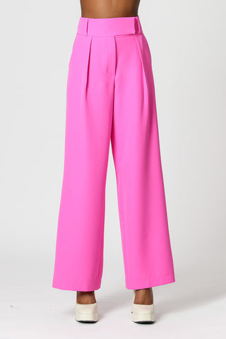 Calça Pantalona Cós Minimalista - PINK NEON