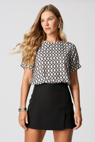 Blusa con mangas italianas estampadas - CRU 7202