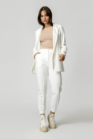 Pantalones de chándal con elástico - BLANCO ROJO