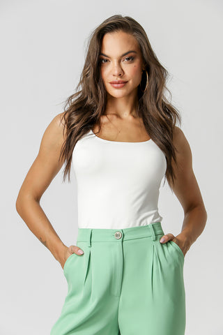 Camiseta básica sin mangas - BLANCO ROJO 1