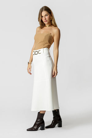 Blusa Sem Alça De Alfaiataria