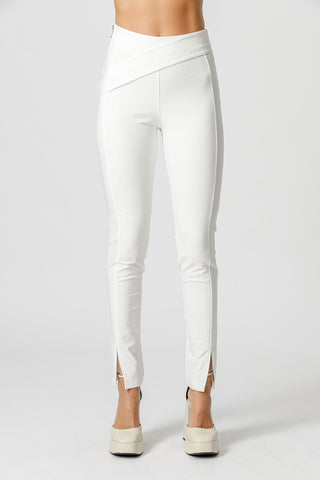 Pantalón con raya cosida - BLANCO ROJO