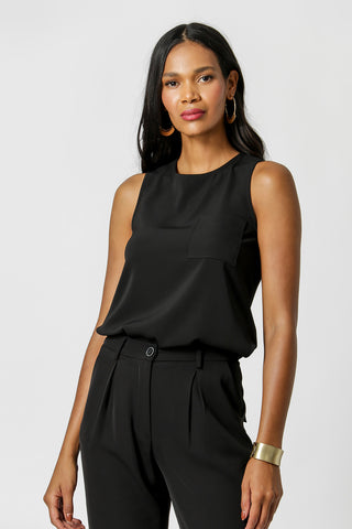 Camiseta sin mangas con bolsillo - NEGRA