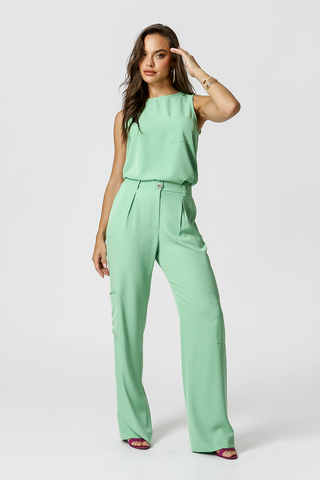 Camiseta sin mangas con bolsillo - VERDE