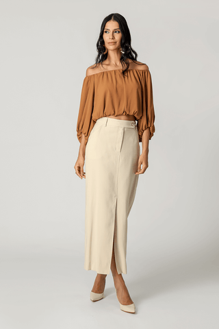 Blusa globo hombro con hombro - TERRA
