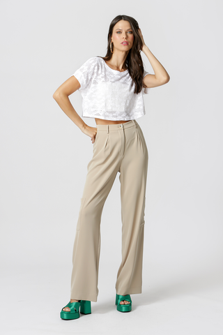 Blusa de rejilla - BLANCA