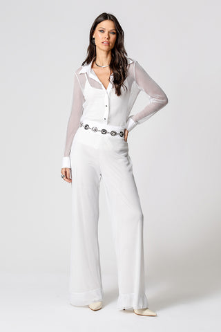 Camisa De Tela Transparente - BRANCO