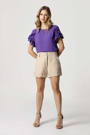 Blusa Com Babados Na Manga
