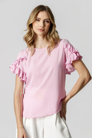 Blusa Com Babados Na Manga