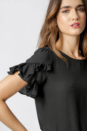 Blusa Com Babados Na Manga