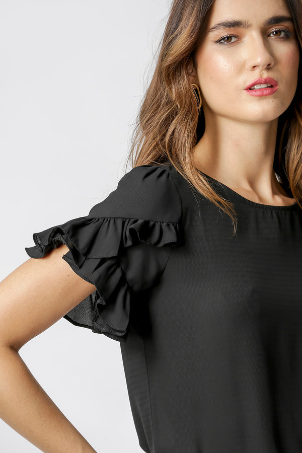 Blusa Com Babados Na Manga