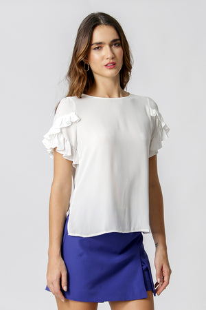 Blusa Com Babados Na Manga