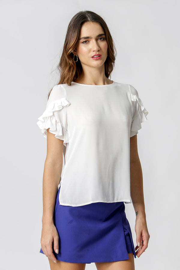 Blusa Com Babados Na Manga