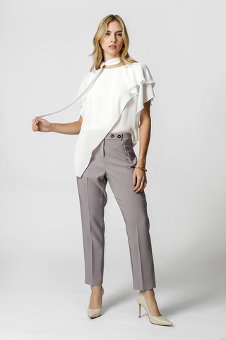 Blusa Manga Angel Assimétrica - OFF WHITE