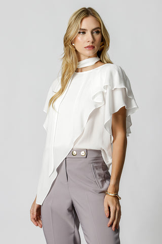 Blusa Manga Angel Assimétrica - OFF WHITE