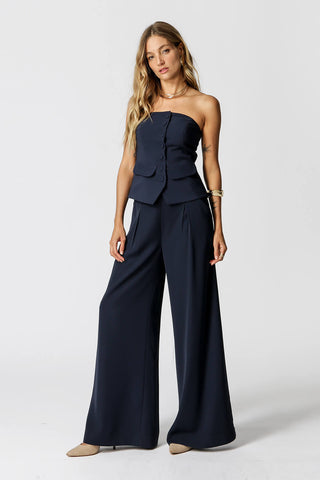 Blusa Sem Alça Alfaiataria - MARINHO 1