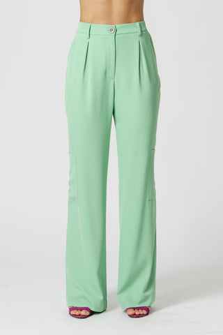 Calça Reta Com Bolsos - VERDE