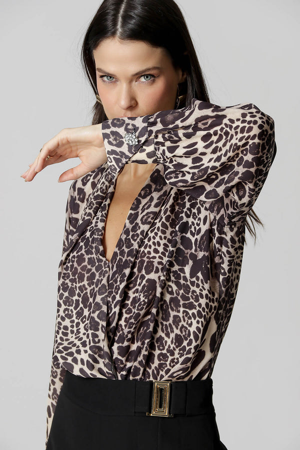 Blusa Cachequer Manga Longa Estampada